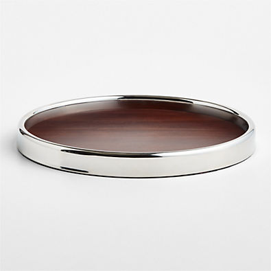 View Parlour Wood & Metal Round Bar Tray details