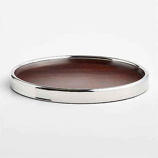 Parlour Wood & Metal Round Bar Tray