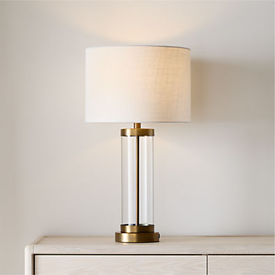 View Promenade Small Brass Table Lamp with USB Port 27.75" details