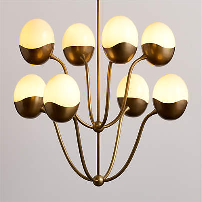 Primrose Glass and Metal Chandelier Light