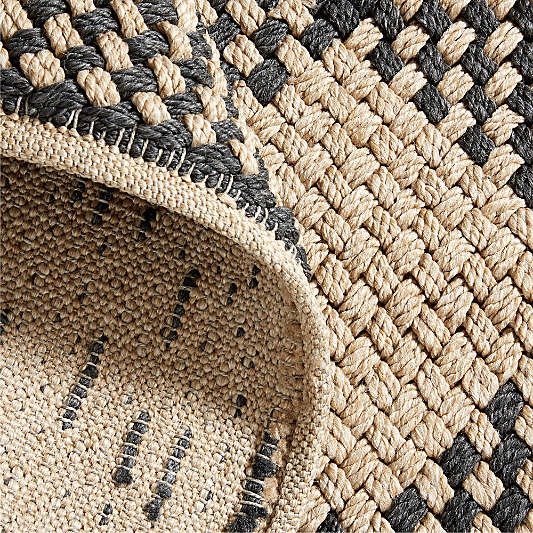 Procida Performance Handwoven Black Indoor/Outdoor Area Rug