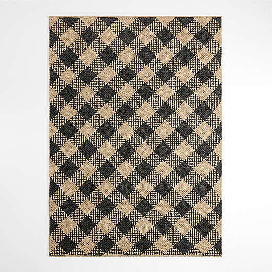 Procida Performance Handwoven Black Indoor/Outdoor Rug Swatch 12"x18"