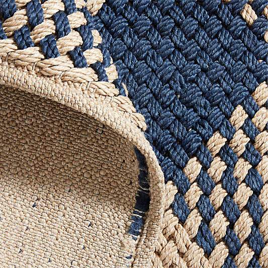 Procida Performance Handwoven Navy Blue Indoor/Outdoor Area Rug 10'x14'