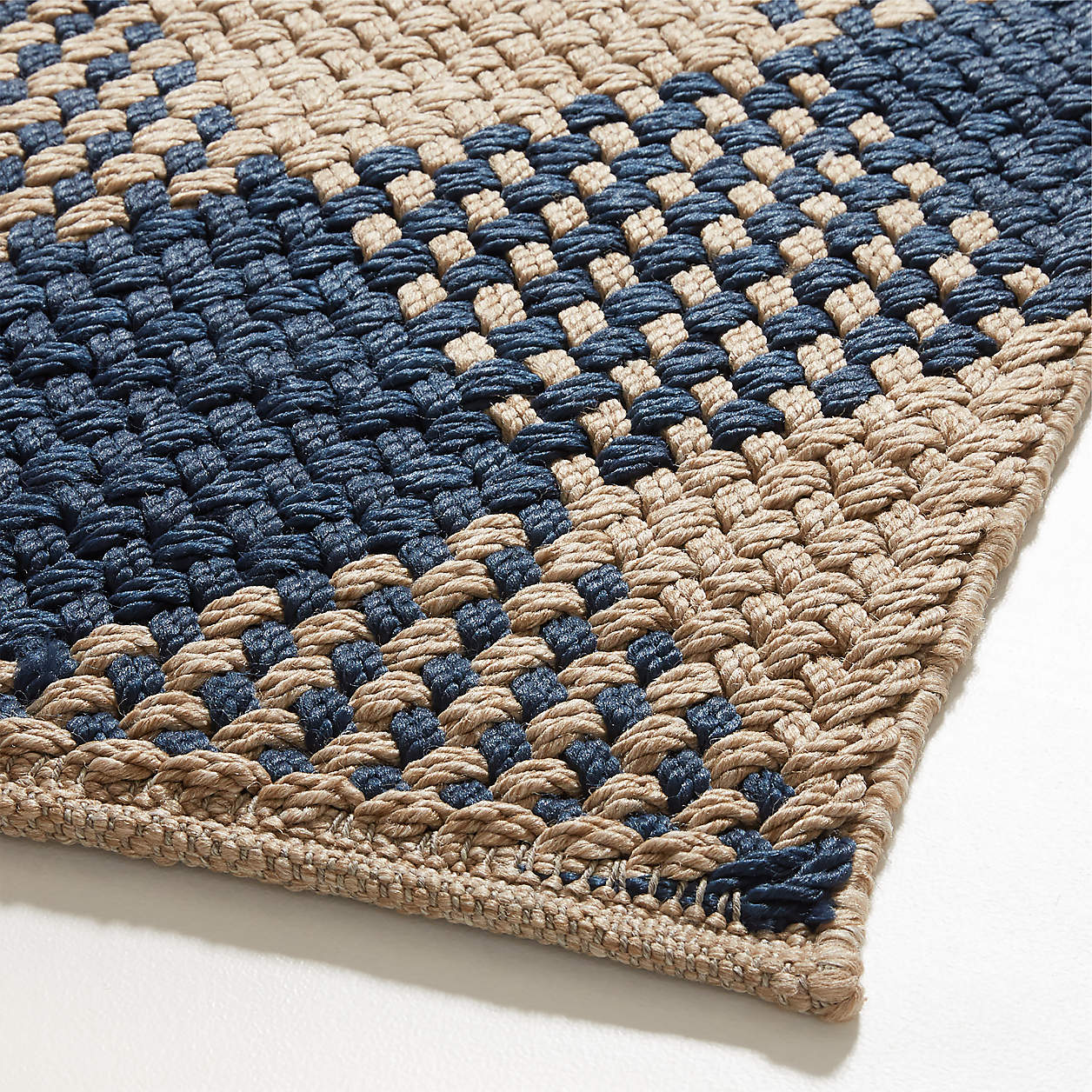 Procida Performance Handwoven Navy Blue Indoor/Outdoor Rug Swatch 12 ...