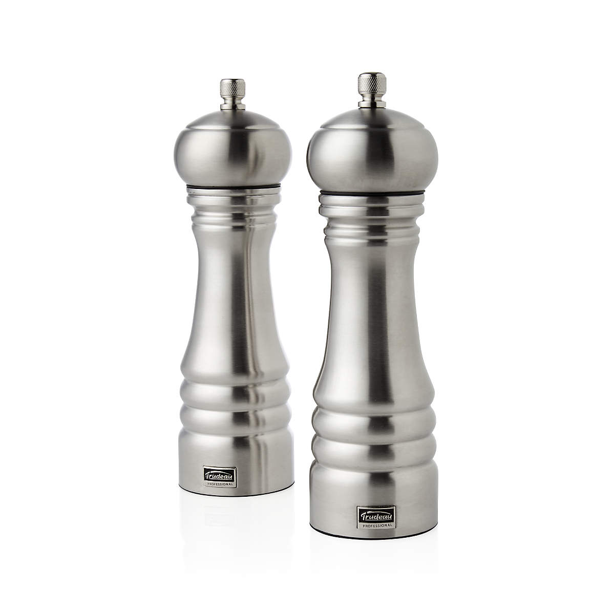 Salt and Pepper Grinder Set - Stainless Steel Pepper Grinder and Salt  Grinder with Tray in Luxurious Gift-Box - Manual Mills with Ceramic  Grinders and