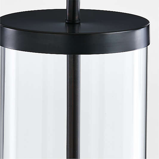 Promenade Black Floor Lamp with White Shade 62"