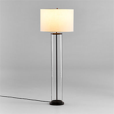 View Promenade Black Floor Lamp with White Shade 62" details