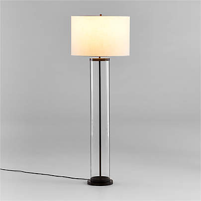 Promenade Black Floor Lamp with White Shade