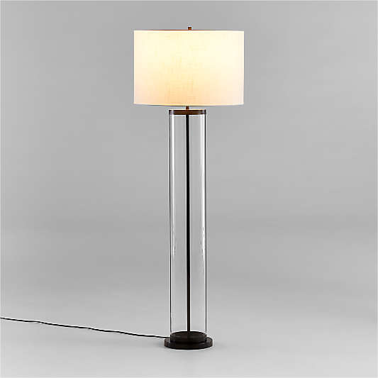 Promenade Black Floor Lamp with White Shade