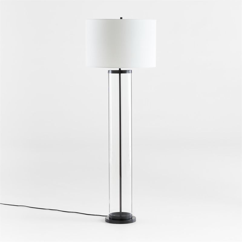 Promenade Black Floor Lamp with White Shade