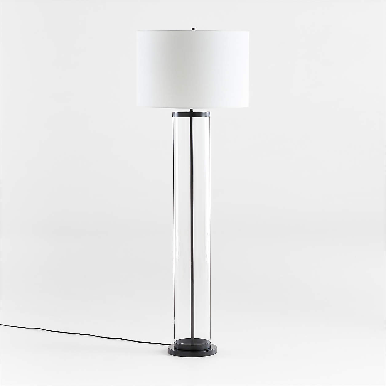 Promenade Avenue Black Floor Lamp with White Shade + Reviews Crate