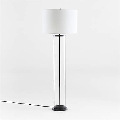 Promenade Black Floor Lamp With White, Floor Lamp With Acrylic Shade