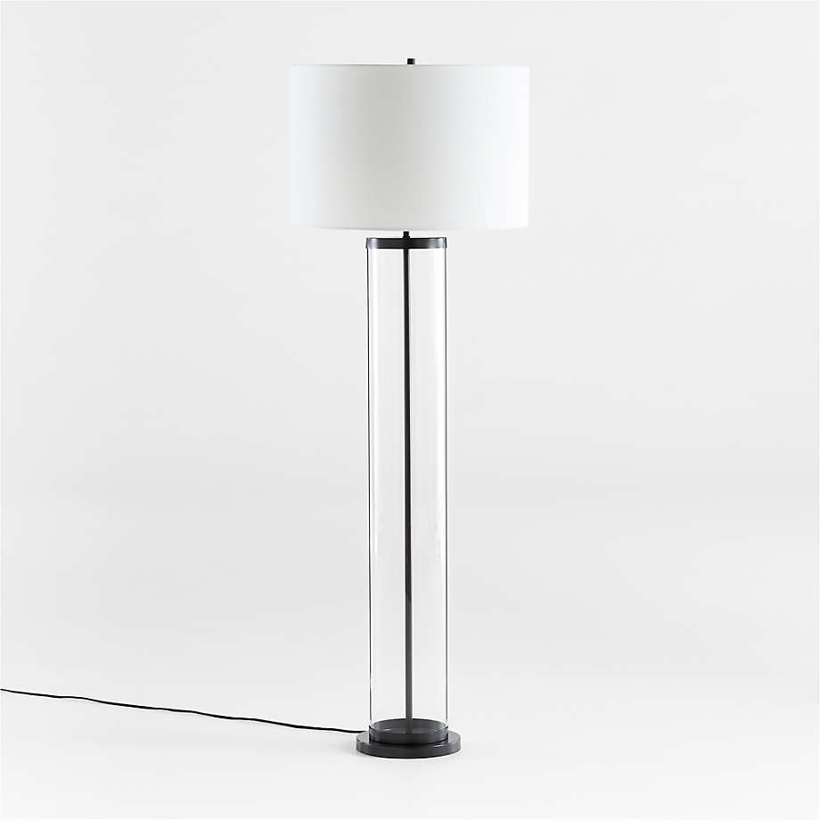 Promenade Avenue Black Floor Lamp with White Shade + Reviews Crate