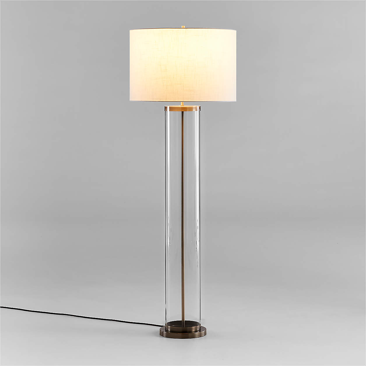 Promenade Avenue Black and Nickel Floor Lamp with White Shade + Reviews