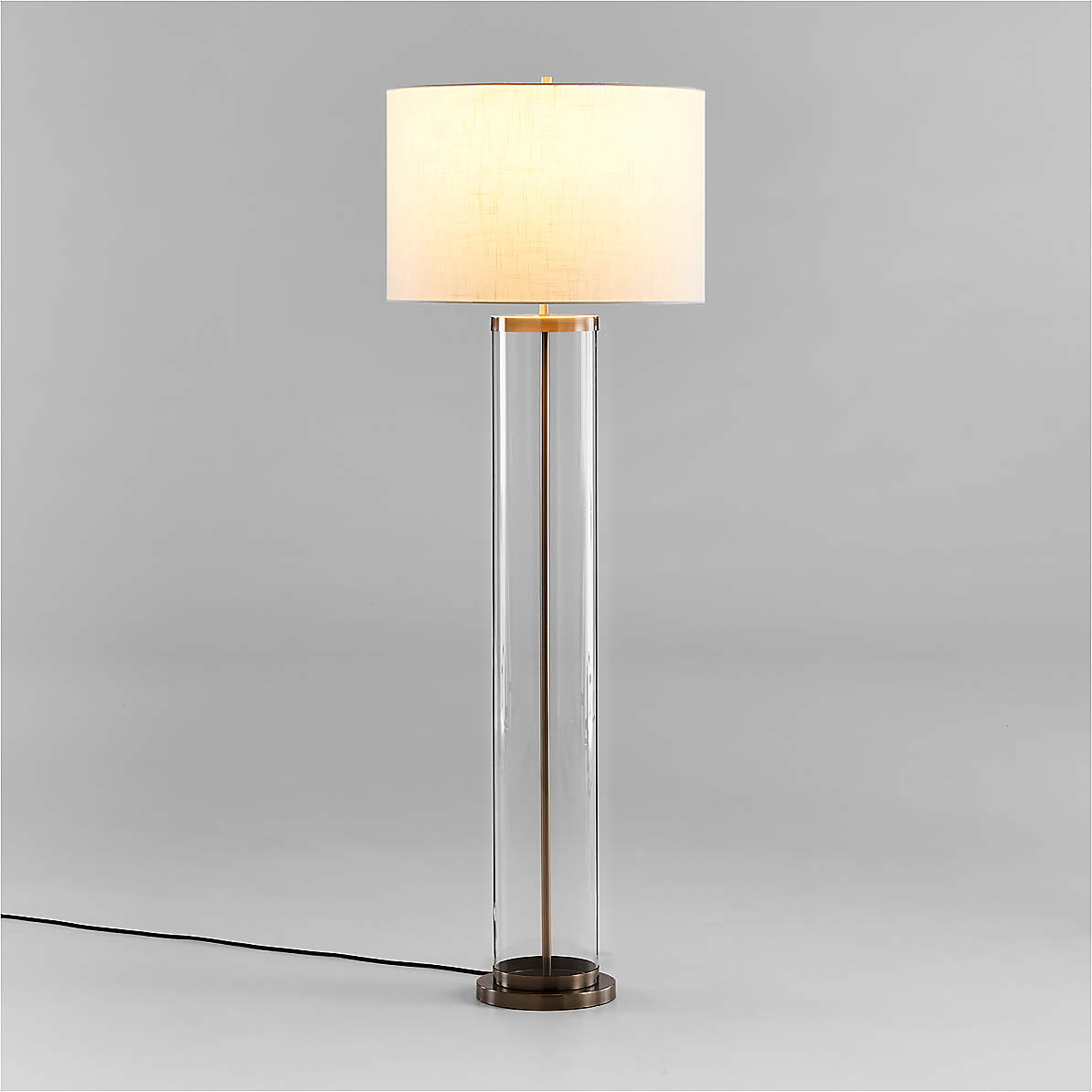 Promenade Avenue Black and Nickel Floor Lamp with White Shade +