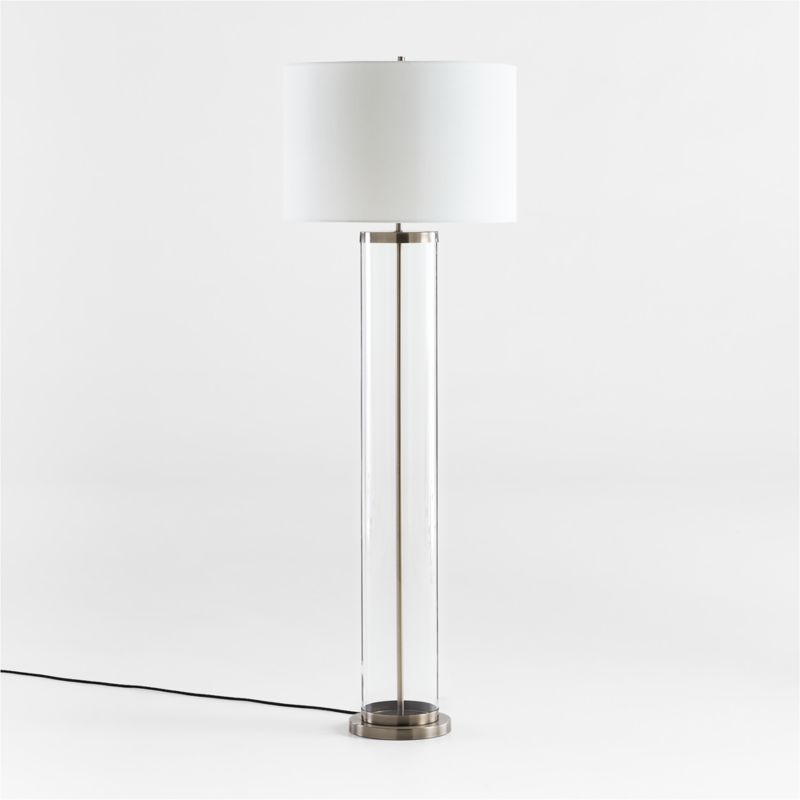 Promenade Black and Nickel Floor Lamp with White Shade - image 5 of 7