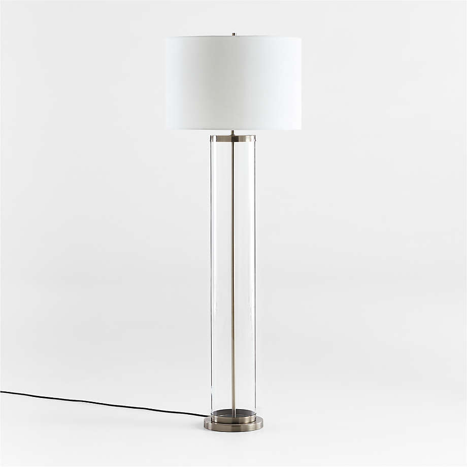 Promenade Avenue Black and Nickel Floor Lamp with White Shade + Reviews