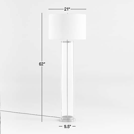Promenade Black Floor Lamp with White Shade 62"