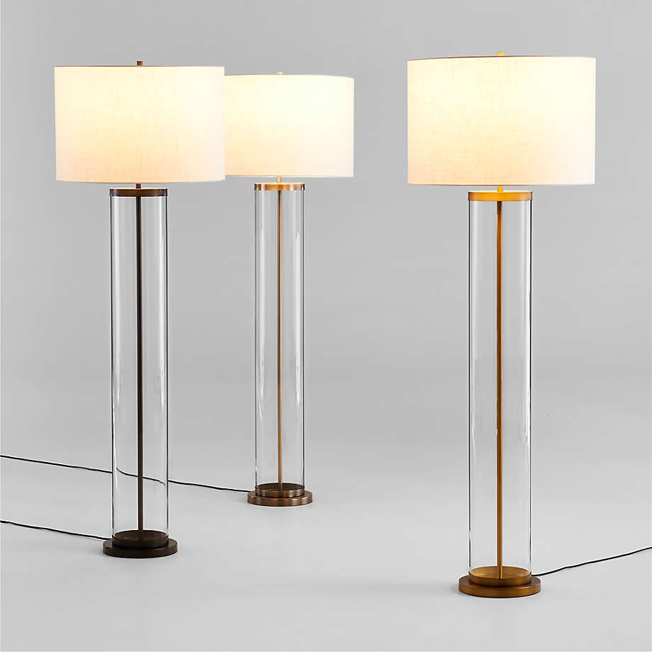 Promenade Floor Lamps with White Shades | Crate & Barrel