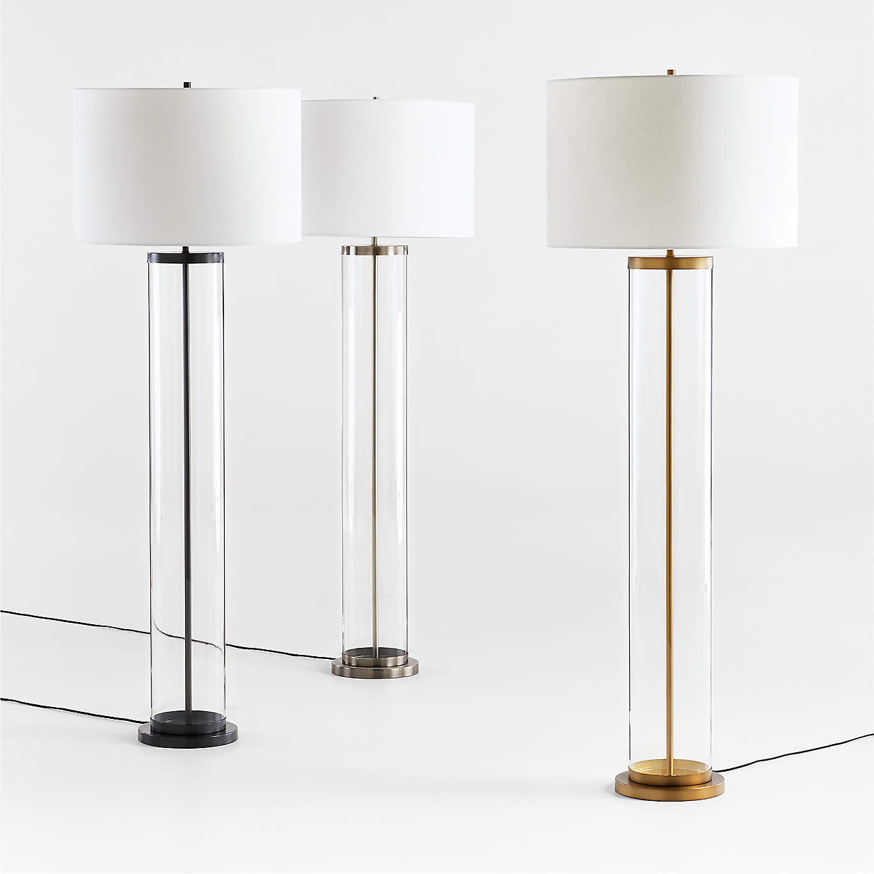 Promenade Floor Lamps with White Shades Crate & Barrel Canada