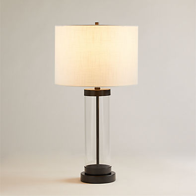 View Promenade Small Black Metal Table Lamp with USB Port 27.75" details