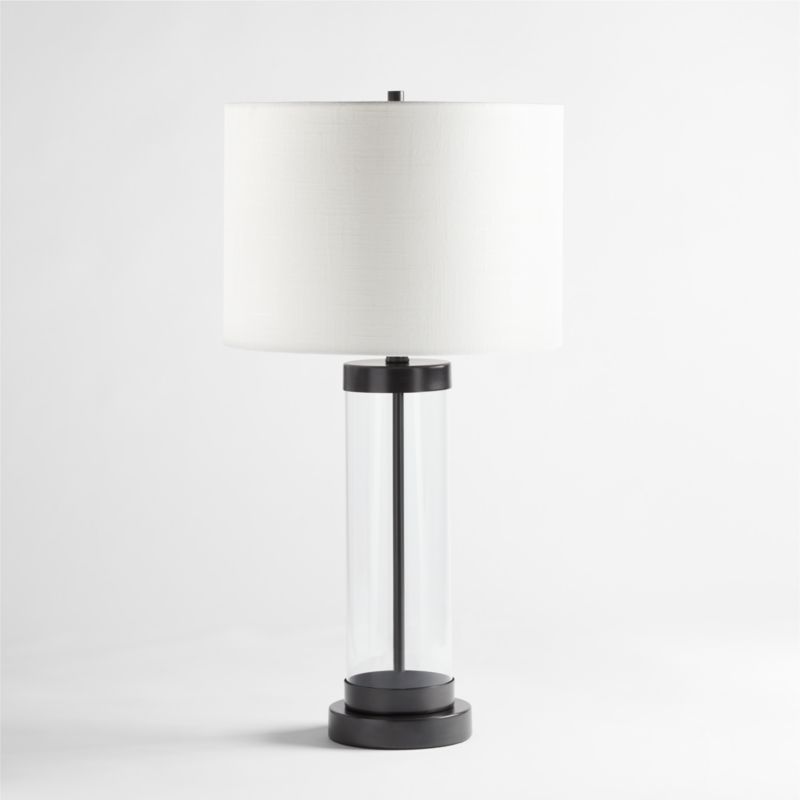 Promenade Small Black Metal Table Lamp with USB Port