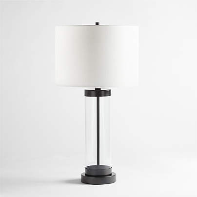 Promenade Small Black Metal Table Lamp with USB Port 27.75"