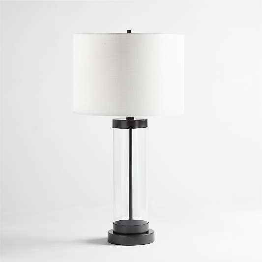 Promenade Small Black Metal Table Lamp with USB Port 27.75"