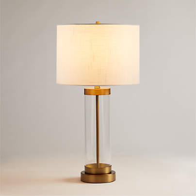 Promenade Small Brass Table Lamp with USB Port 27.75"