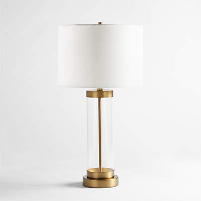 Promenade Small Brass Table Lamp with USB Port 27.75"