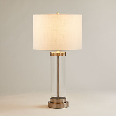 View Promenade Small Nickel Table Lamp with USB Port details