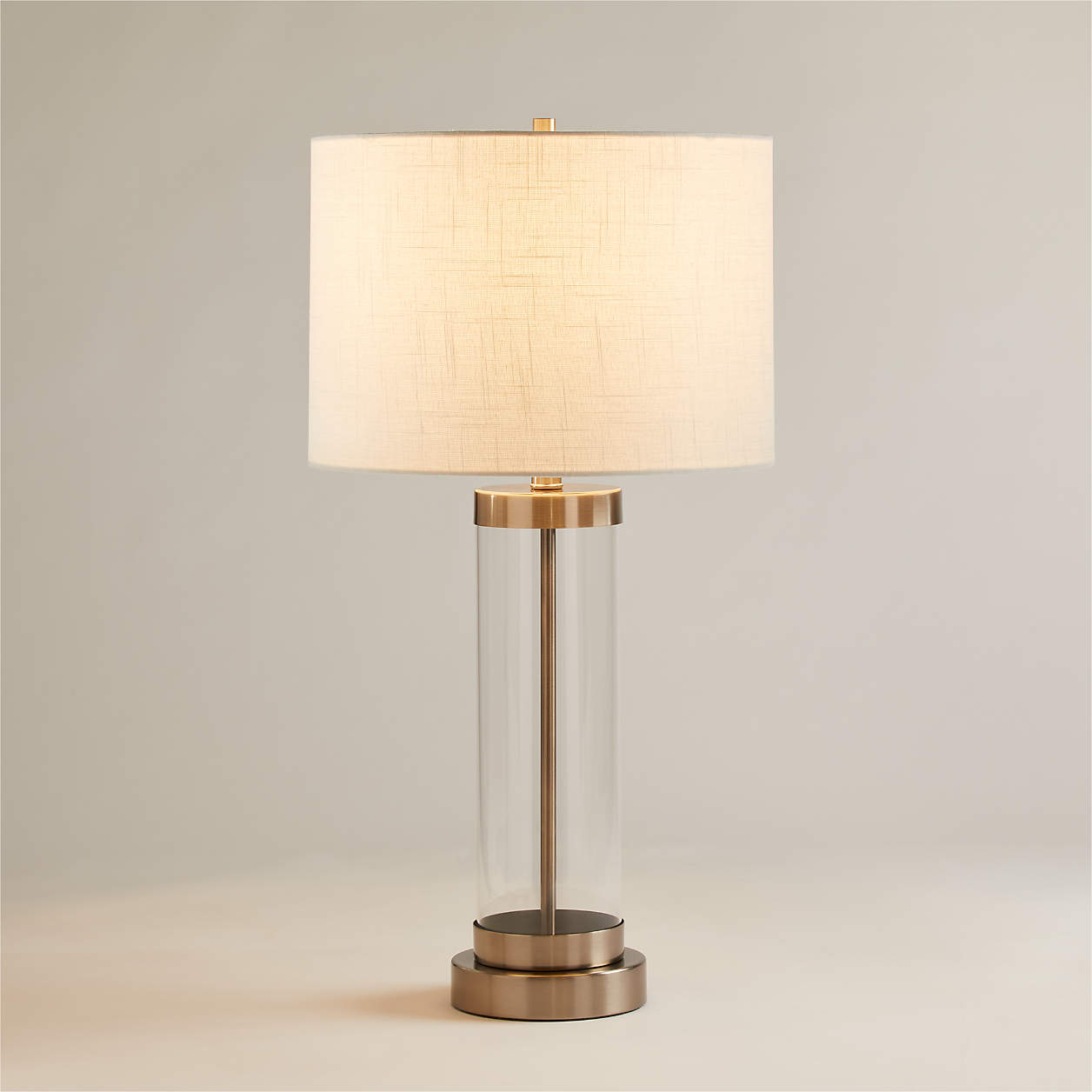 Promenade Small Nickle Table Lamp with USB Port + Reviews Crate & Barrel