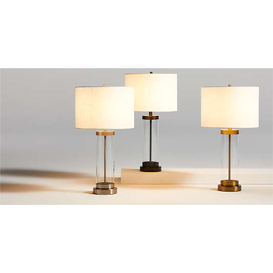 Promenade Small Brass Table Lamp with USB Port 27.75"