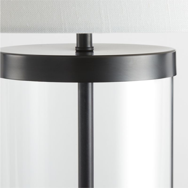 Promenade Black and Glass Table Lamp with USB Port
