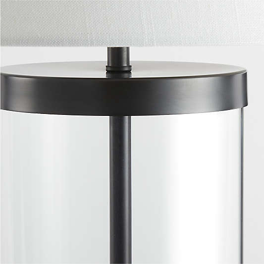 Promenade Black and Glass Table Lamp with USB Port 30.5"