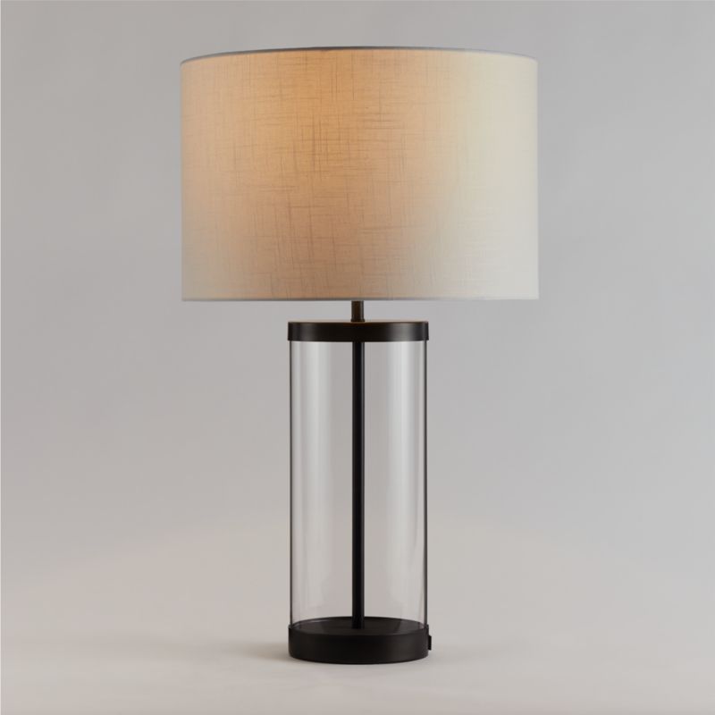 Promenade Black and Glass Table Lamp with USB Port