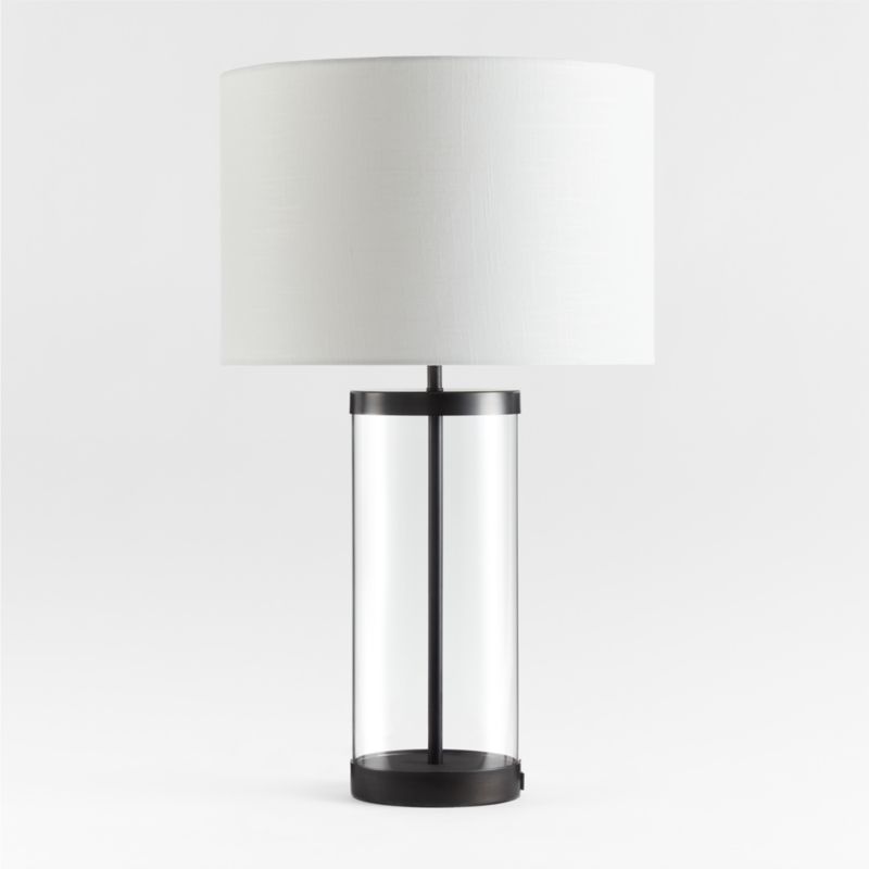 Promenade Black and Glass Table Lamp with USB Port