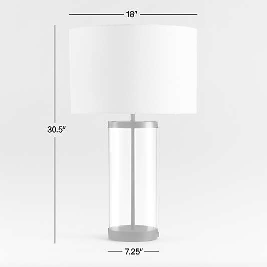 Promenade Pewter and Glass Table Lamp with USB Port