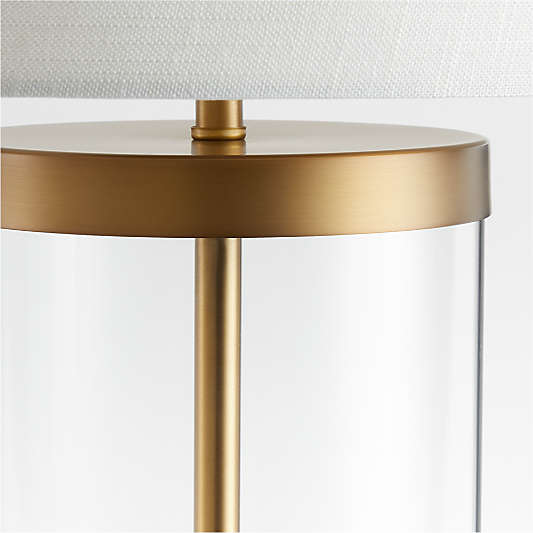 Promenade Brass and Glass Table Lamp with USB Port 30.5"