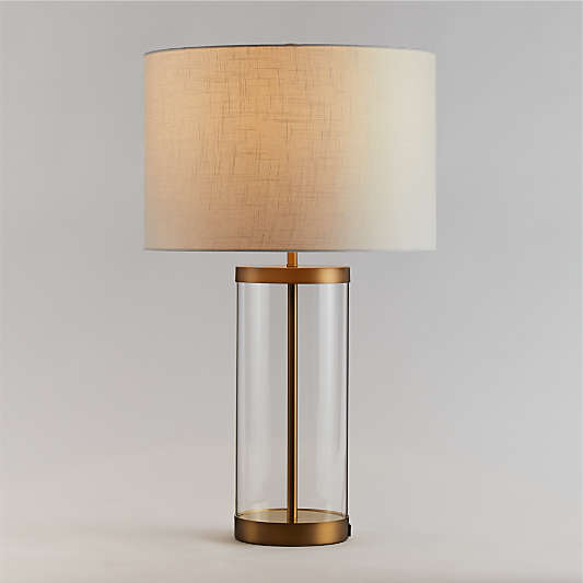 Promenade Brass and Glass Table Lamp with USB Port 30.5"