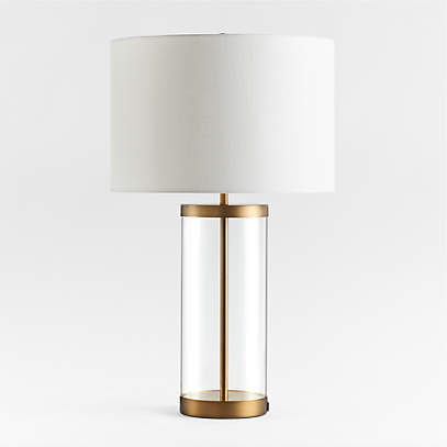 Promenade Black And Brass Table Lamp, Black Table Lamp White Shade