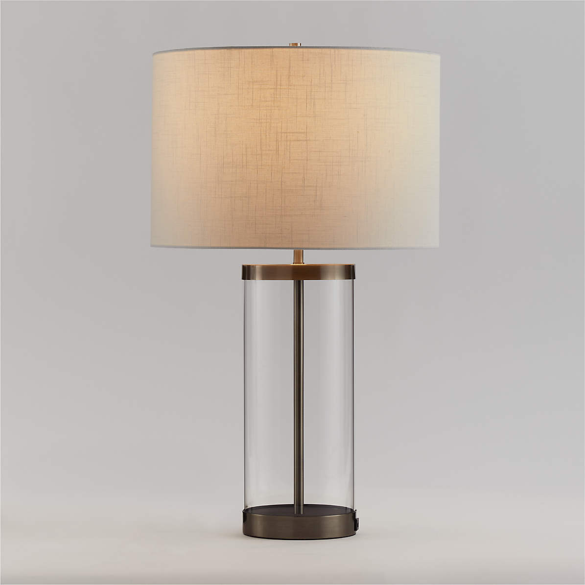 Promenade Avenue Black and Nickel Table Lamp with White Shade