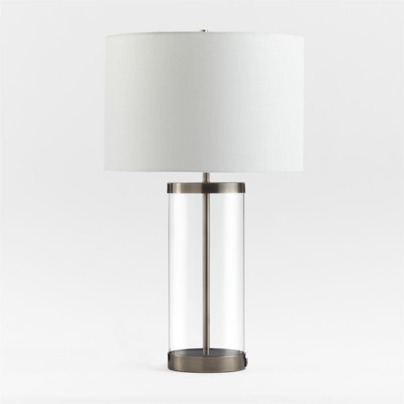 Promenade Pewter and Glass Table Lamp with USB Port - image 6 of 8