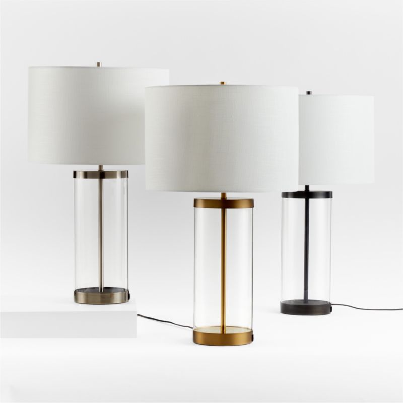 Promenade Avenue Black and Brass Floor Lamp with White Shade +