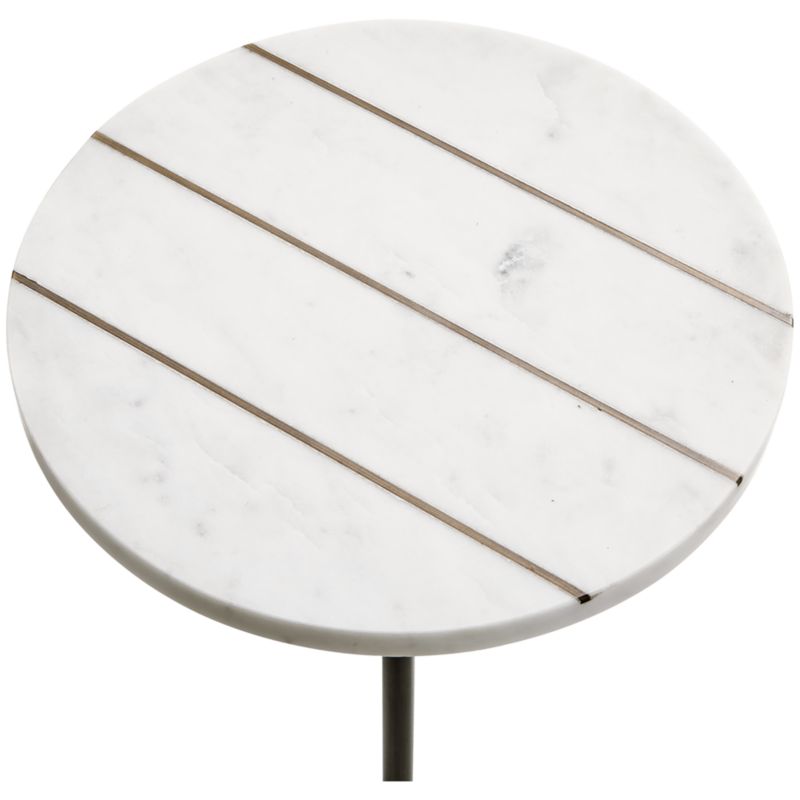 Prost Tall Brass and Marble Round Drink Table - image 6 of 9