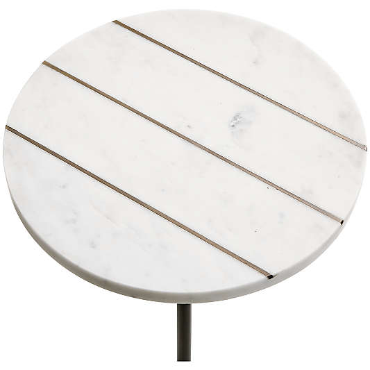 Prost Tall Brass and Marble Round Drink Table