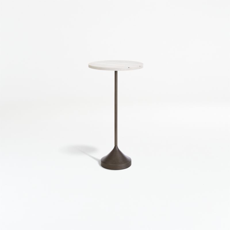 Prost Tall Brass and Marble Round Drink Table + Reviews | Crate ...