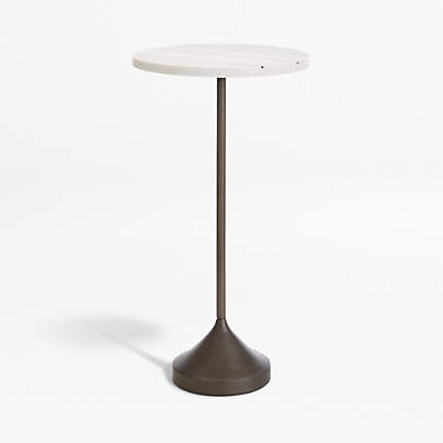 Prost Tall Brass and Marble Round Drink Table