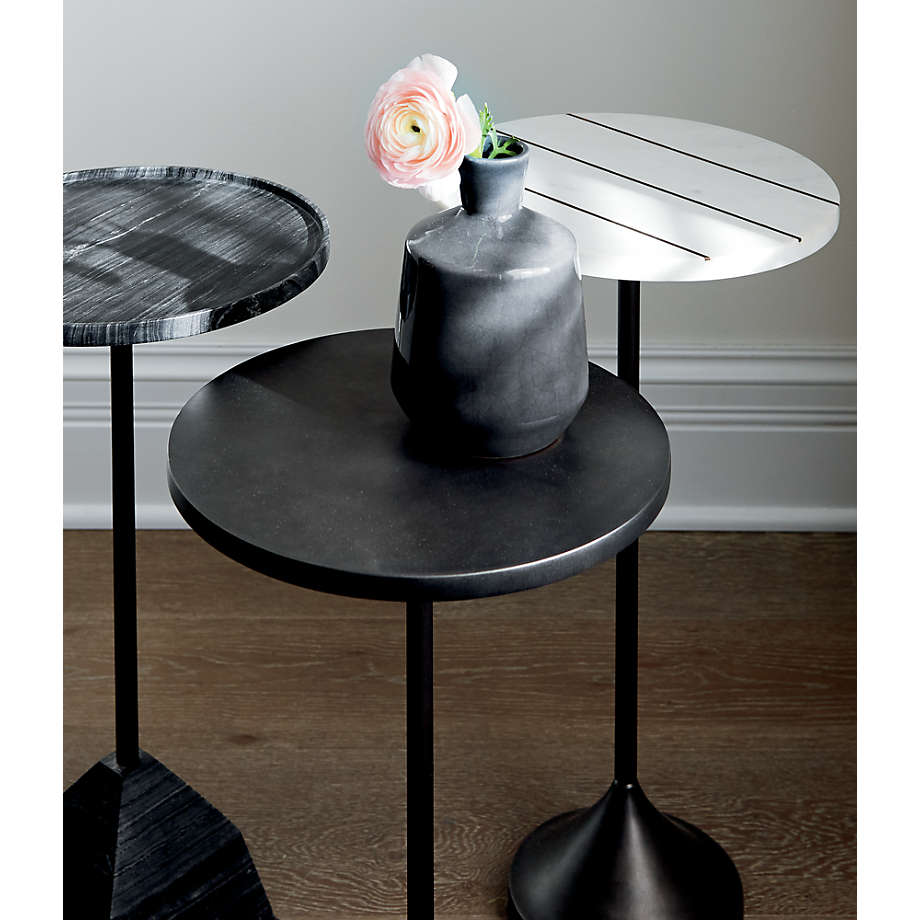 Prost Medium Marble Round Drink Table + Reviews | Crate & Barrel