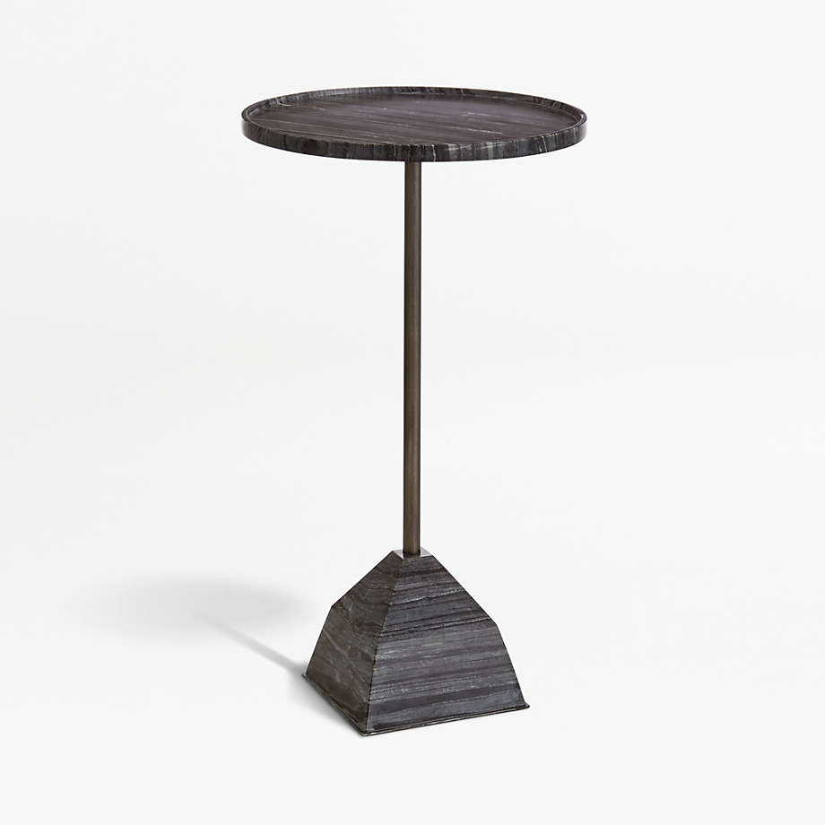 Prost Medium Marble Round Drink Table + Reviews | Crate & Barrel